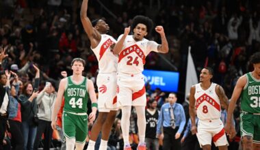 Hepburn and Mogbo lead Raptors to 107-105 comeback victory over the Celtics