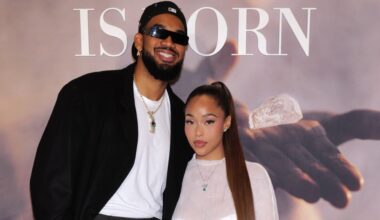 NEW YORK, NEW YORK - SEPTEMBER 17: (L-R) Karl Anthony Towns and Jordyn Woods attend Jared Jewelers "A Diamond Is Born" Film Premiere at The Frick Collection on September 17, 2025 in New York City. (Photo by Craig Barritt/Getty Images for Jared Jewelers)