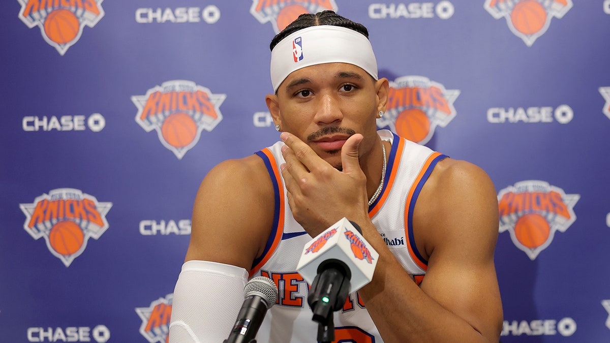 Josh Hart fields questions from media