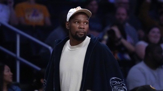 Kevin Durant in the crowd at a basketball game