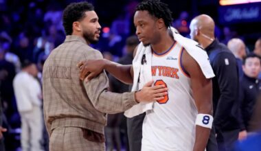 Knicks' OG Anunoby feeling 'fine' after ankle scare vs. Celtics