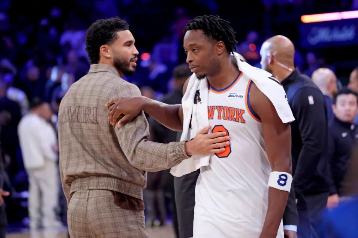 Knicks' OG Anunoby feeling 'fine' after ankle scare vs. Celtics