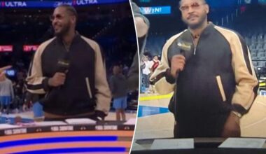 Fans rip Carmelo Anthony's 'podcast' outfit for NBA on NBC return