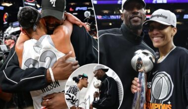 A'ja Wilson shares tender moment with Bam Adebayo after Aces win WNBA championship