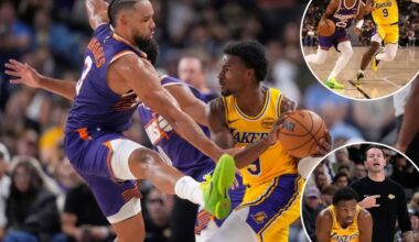 Bronny James’ second Lakers season begins with awful shooting night