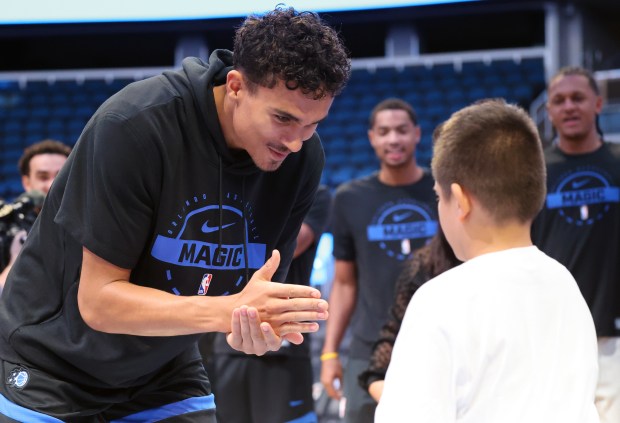 Tristan da Silva plays rock paper scissors with a student...