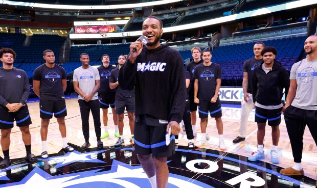 Wendell Carter Jr. speaks during the annual Pick, Read &...
