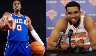 Karl-Anthony Towns sits down with Malachi Moreno (Photo via UK Athletics)