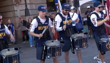 Nuggets Nation celebrates a win at home against the Phoenix Suns