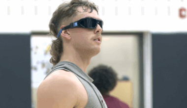 What's behind the glasses Luke Travers was wearing during Cavs' practice