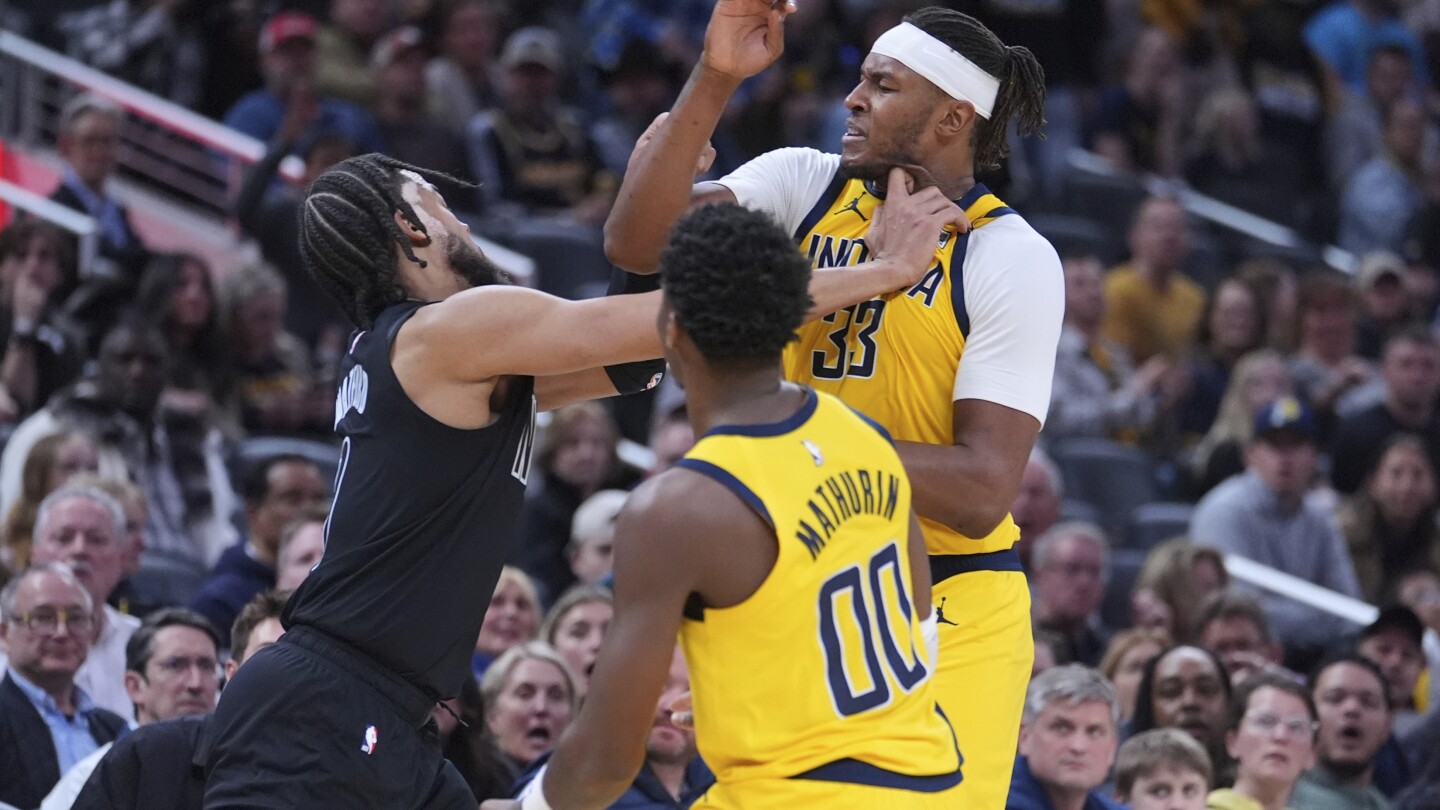 Brooklyn's Watford ejected after getting into scuffle with Pacers players