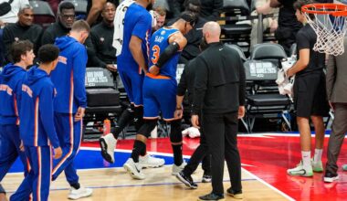 Knicks' Josh Hart ejected after slipping and throwing ball