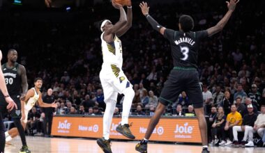 Timberwolves top depleted Pacers 114-110 after Edwards exits early with tight hamstring