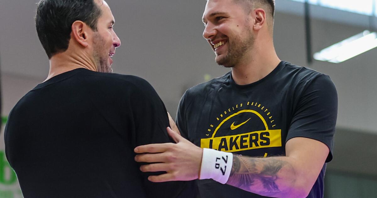 Lakers' Luka Doncic easing into training camp after hectic offseason