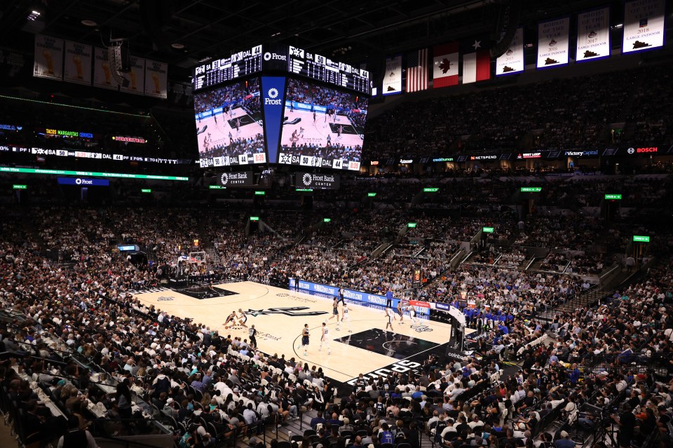 A general view during the second quarter of a game between the San Antonio Spurs and the Dallas Mavericks at Frost Bank Center on October 25, 2023