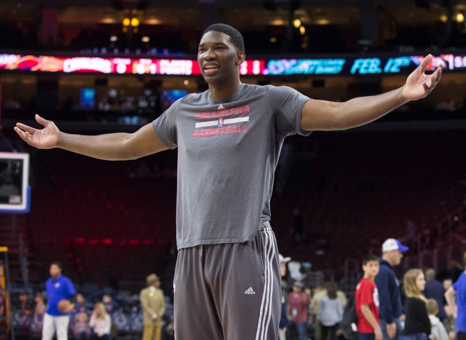 Joel Embiid #21 of the Philadelphia 76ers during his rookie season