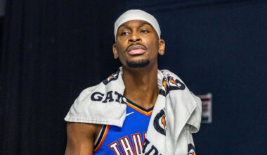 Nov 17, 2025; New Orleans, Louisiana, USA;  Oklahoma City Thunder guard Shai Gilgeous-Alexander (2) walks to the locker room after the game against the New Orleans Pelicans at Smoothie King Center. Mandatory Credit: Stephen Lew-Imagn Images