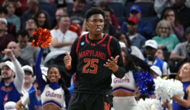 Derik Queen holds his hands up in a matchup against the University of Florida