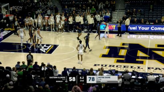 Markus Burton scores 21 to help Notre Dame beat Eastern Illinois 78-58