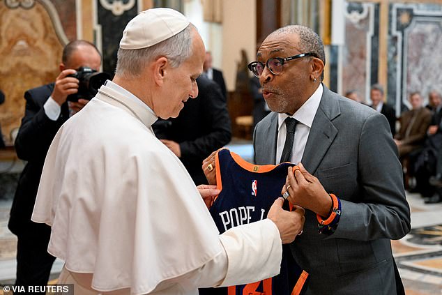 Veteran filmmaker Spike Lee, a lifelong Knicks fan, stepped forward with a surprise for the 70-year-old pontiff