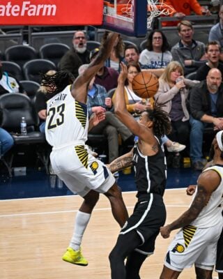 Brooklyn Nets at Indiana Pacers NBA basketball game at Gainbridge Fieldhouse in downtown Indianapolis, Indiana on November 2025.