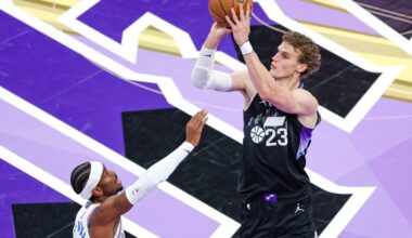 Utah Jazz forward Lauri Markkanen (23) shoots over Oklahoma City Thunder guard Shai Gilgeous-Alexan...