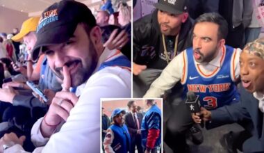 Zohran Mamdani poses as 'cheap seats' Knicks fan in cringefest political stunt with reporter, podcaster in tow