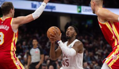Donovan Mitchell scores 37 points as Cavaliers down Young-less Hawks 117-109