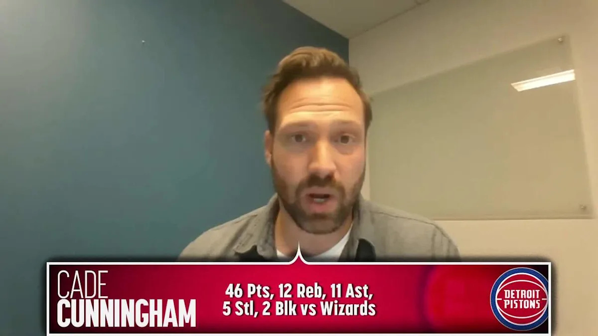 Cade Cunningham with 34 points vs. Brooklyn Nets