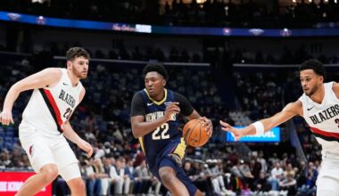 Rookie Derik Queen’s career night not enough as Pelicans lose third-straight to Portland