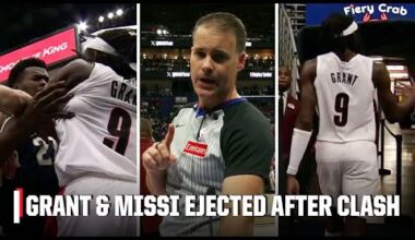 HEATED EXCHANGE leads to double ejections between Jerami Grant & Yves Missi