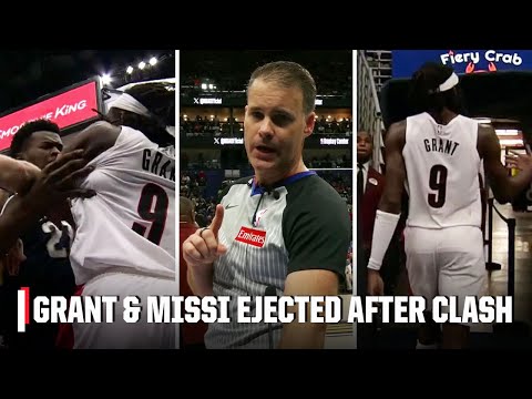 HEATED EXCHANGE leads to double ejections between Jerami Grant & Yves Missi