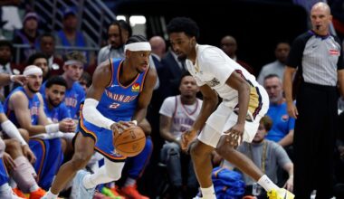 Holmgren scores 26 as the Thunder roll to a 126-109 win over the reeling Pelicans