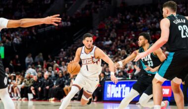 Rookie center Yang Hansen returns from G League stint as Trail Blazers fall short in 127-110 home loss to Suns