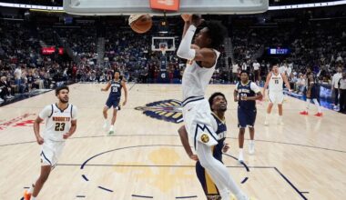 Jokic's triple-double and Watson's career-high 32 points push the Nuggets past the Pelicans, 125-118