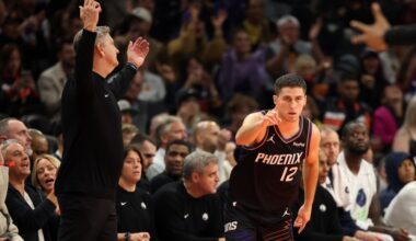 Phoenix Suns NBA Minnesota Timberwolves Anthony Edwards Collin Gillespie Devin Booker