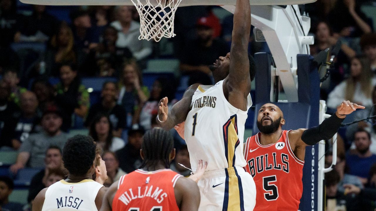 Zion Williamson scores 29 and the Pelicans end a 9-game skid with a 143-130 win over the Bulls