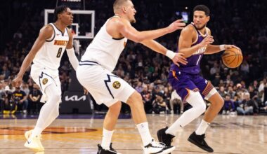 Phoenix Suns' Devin Booker struggles in loss to Nuggets on Saturday