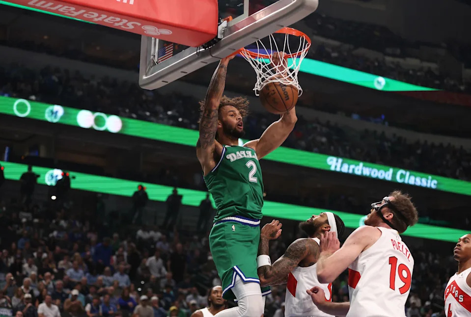 DALLAS, TX – OCTOBER 26: Dereck Lively II #2 of the Dallas Mavericks dunks the ball during the game against the Toronto Raptors on October 26, 2025 at American Airlines Center in Dallas, Texas. NOTE TO USER: User expressly acknowledges and agrees that, by downloading and or using this photograph, User is consenting to the terms and conditions of the Getty Images License Agreement. Mandatory Copyright Notice: Copyright 2025 NBAE (Photo by Sam Hodde/NBAE via Getty Images)