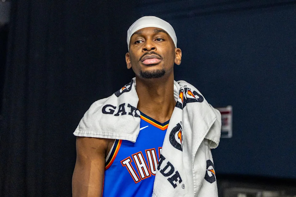 Nov 17, 2025; New Orleans, Louisiana, USA; Oklahoma City Thunder guard Shai Gilgeous-Alexander (2) walks to the locker room after the game against the New Orleans Pelicans at Smoothie King Center. Mandatory Credit: Stephen Lew-Imagn Images