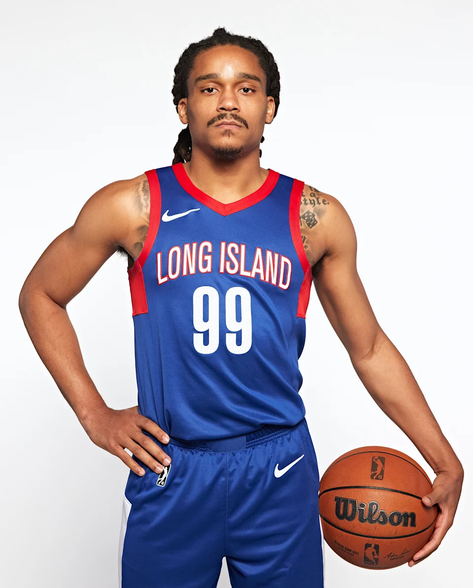 UNIONDALE,NY OCTOBER 30: Yuri Collins #99 of the Long Island Nets poses for a portrait during G League media day on October 30, 2025 in Uniondale,NY. NOTE TO USER: User expressly acknowledges and agrees that, by downloading and/or using this photograph, user is consenting to the terms and conditions of the Getty Images License Agreement. Mandatory Copyright Notice: Copyright 2025 NBAE (Photo by Luther Schlaifer/NBAE via Getty Images)