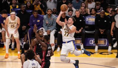 Doncic triple-double powers shorthanded Lakers past Heat, 130-120