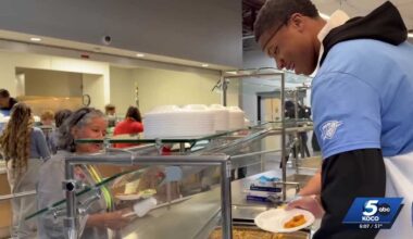 OKC Thunder serves Thanksgiving dinner at City Rescue Mission