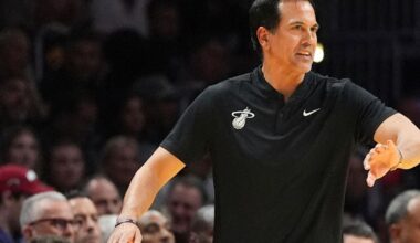 Erik Spoelstra had no idea why he was getting drenched in the locker room. His 800th win was why | National Sports