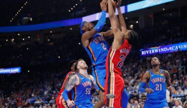 Short-handed Thunder destroy Pelicans in 137-106 win