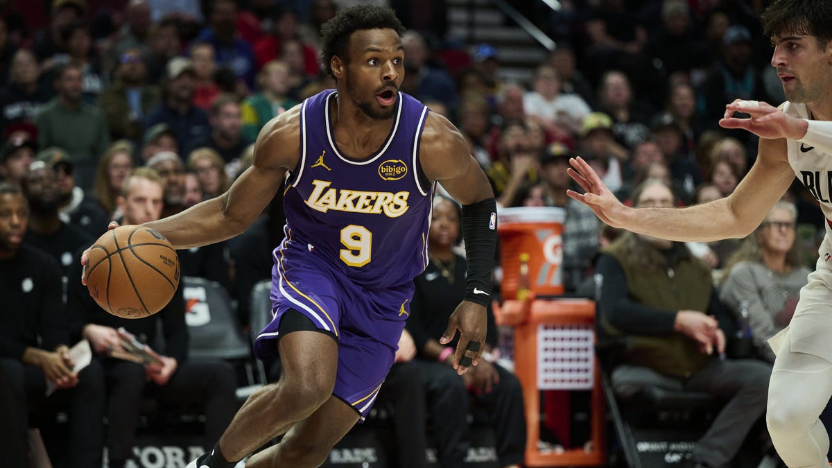 Bronny James points, stats in Lakers-Blazers game