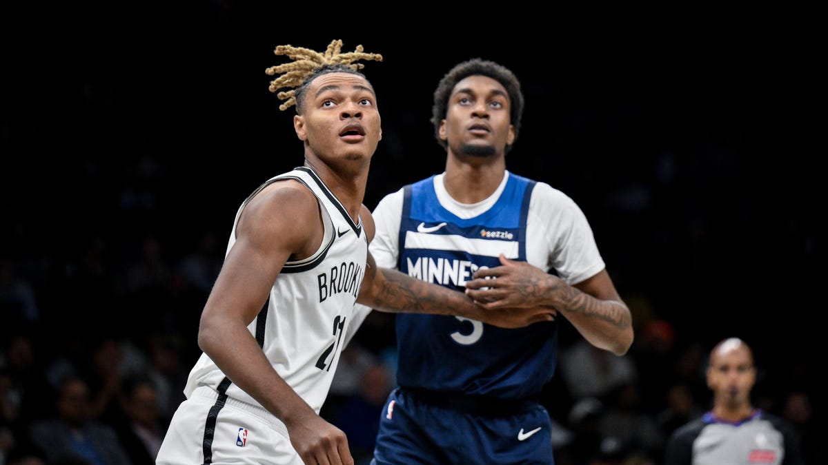 Nets' Noah Clowney reacts to starting role against Timberwolves