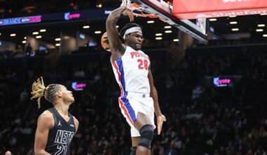 Detroit Pistons' big exits vs Nets with left ankle sprain
