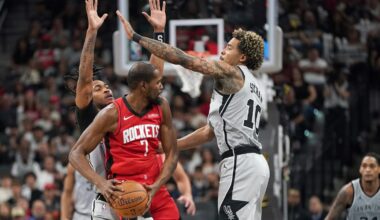Kevin Durant laments Rockets’ costly turnovers in road loss to Spurs