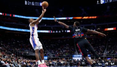 Short-handed Pistons hold off Sixers in the NBA Cup